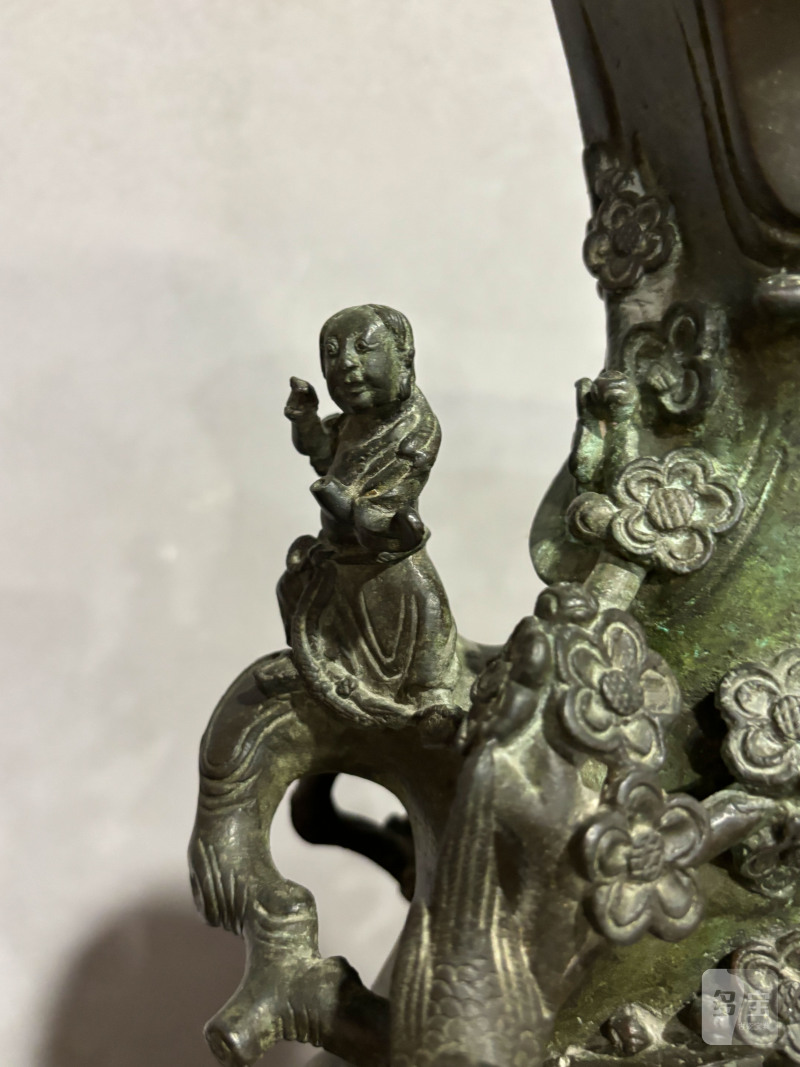 明 铜群仙祝寿大花插 - 图3